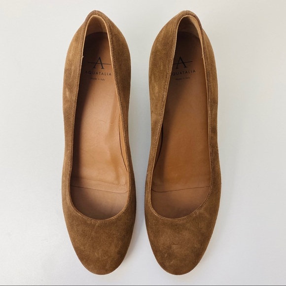 Aquatalia brown suede heels NEW - Picture 5 of 5